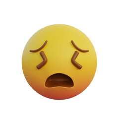 3d illustration Emoticon expression very tired face