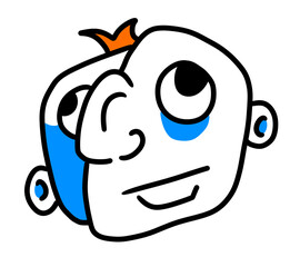 Stylized Simple Abstract Stylized Male Face