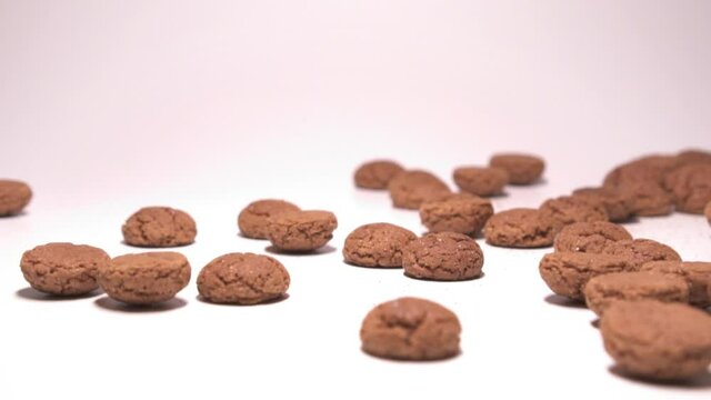 Traditional Dutch cookies for Sinterklaas. Slow motion.