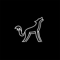 wolf logo vector template line