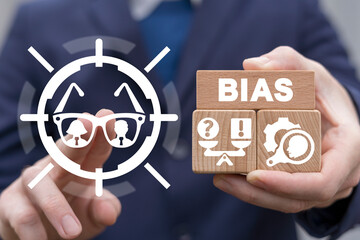 Personal opinions prejudice bias. Concept of facts and biases.