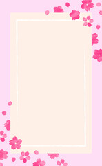 手書きの桜の花のシンプルなフレーム
