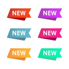 set of colorful sale labels new