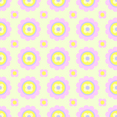 seamless pattern with cute flowers