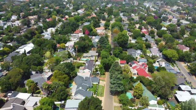 A Reverse Reveal Footage Of The City Of Sandton, Johannesburg, South Africa