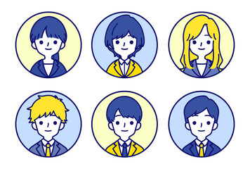 人物アイコンセット_スーツ
