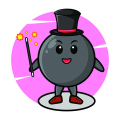 A gorgeous smart magician bomb cartoon vector image with cute style design for t-shirt, sticker, logo element