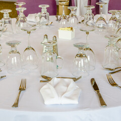 Table at the wedding reception