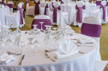 Table at the wedding reception