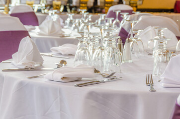 Table at the wedding reception