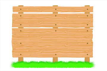 Set of wooden sign and empty wooden board vector illustration