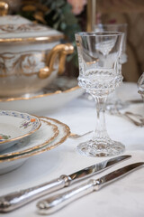 Vintage tableware and cutlery porcelain