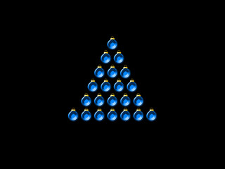 Christmas tree with blue christmas balls