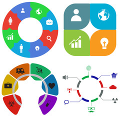 Business infographics. Set of pie chart	