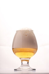 glass of beer on white background