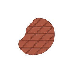 illustration of a grilled steak. food. meat. flat cartoon style. vector design