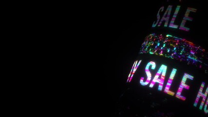 Holiday sale colorful text word flicker light animation loop rotation tube with glitch text effect. 4k 3d seamless looping Holiday sale glitch effect element for intro, title banner. colorful retro
- Powered by Adobe