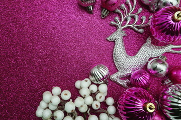 Christmas composition with ellk and Christmas balls