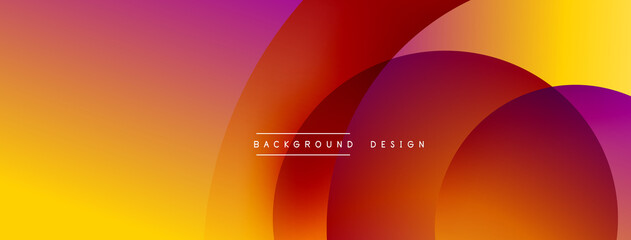 Abstract overlapping lines and circles geometric background with gradient colors