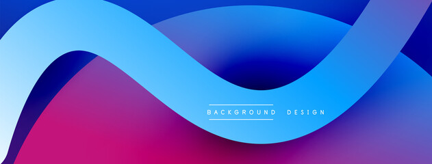 Abstract overlapping lines and circles geometric background with gradient colors