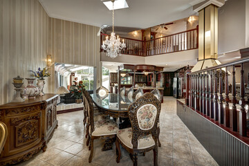 Full set of images of Italian style house with big kitchen, bathrooms, bedrooms and finished basement in Montreal, Canada