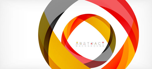 Fototapeta premium Geometric abstract background. Circle created with overlapping color shapes. Vector Illustration For Wallpaper, Banner, Background, Landing Page