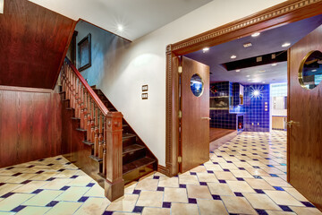 Full set of images of Italian style house with big kitchen, bathrooms, bedrooms and finished basement in Montreal, Canada