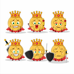 A Charismatic King dalgona candy star cartoon character wearing a gold crown