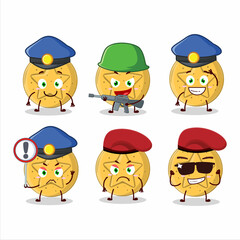 A dedicated Police officer of dalgona candy star mascot design style
