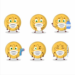 A picture of dalgona candy star cartoon design style keep staying healthy during a pandemic