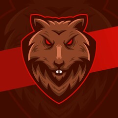 aggressive angry Rat character mascot esport logo design for game and sport © Sidig