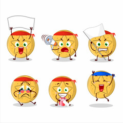 Mascot design style of dalgona candy star character as an attractive supporter