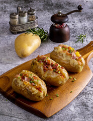 Baked Potatoes with Cheese and Bacon