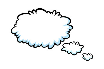 Comic thinking speech bubbles. Think shapes like in comicbooks. Vector illustration isolated in white background