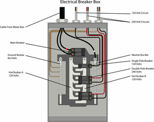 diagram of electrical breaker box