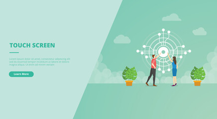 touch screen technology concept for website landing homepage template banner or slide presentation