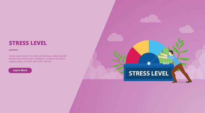 stress level concept for website landing homepage template banner or slide presentation