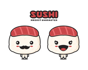cute sushi cartoon mascot illustration
