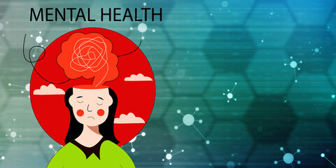 2d illustration mental health concept