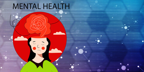 2d illustration mental health concept