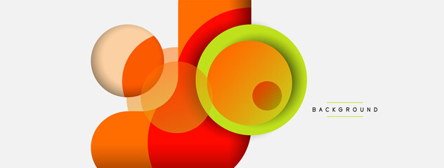 Vector round shapes circles minimal geometric background. Vector illustration for wallpaper banner background or landing page