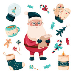 A set of Christmas items, Santa Claus