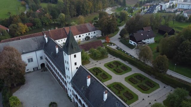 Grieskirchen, Austria- Landschloss Parz Aerial