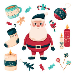 A set of Christmas items, Santa Claus