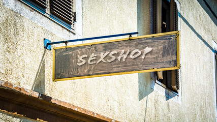 Obraz premium Street Sign to Sexshop