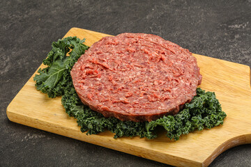 Raw beef burger cutlet for burger