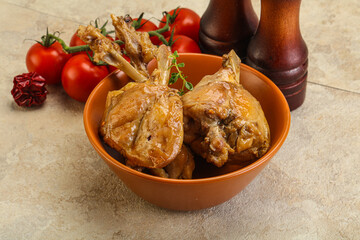 Rabbit stew in spicy sauce