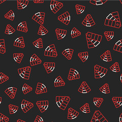 Line Color palette guide icon isolated seamless pattern on black background. Vector