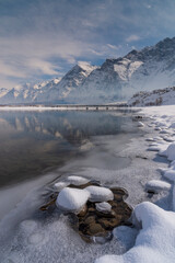 mountain river in winter