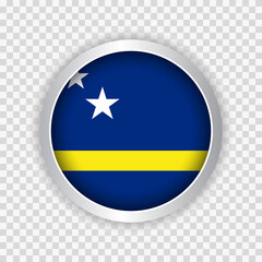 Flag of Curacao on round button on transparent background element for websites